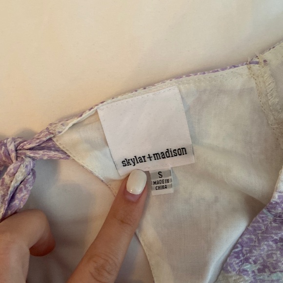 Skylar and Madison Cropped Blouse with Bow - Picture 2 of 6